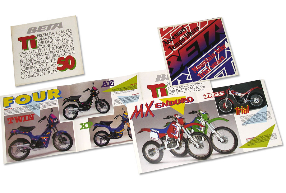 1989 | Betamotor - Pieghevole gamma ciclomotori - Pieghevole accessori e tempo libero