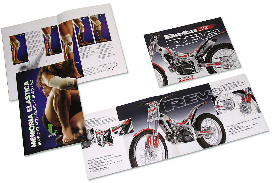 1996 | Medical Support by Nike - Catalogo supporti articolari&nbsp; Betamotor - Depliant motociclo Rev3 trial - 125/270 cc.